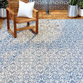 Blue Grey Geometric Indoor/Outdoor Area Rug 6'6x9'2 H539
