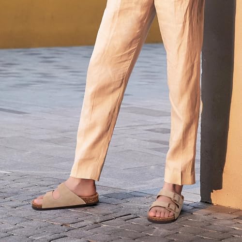 Cork Footbed Slide Sandal with Adjustable Buckle W770