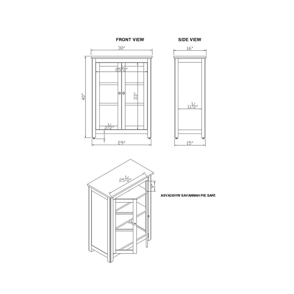 Ivory Pie Safe Cabinet V53169