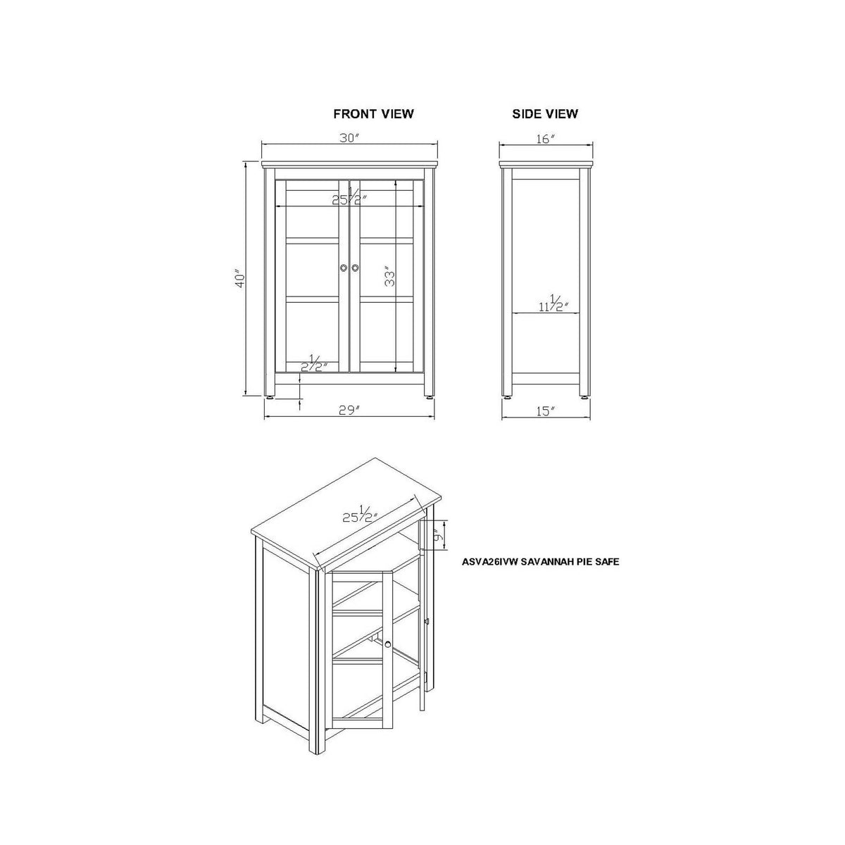 Ivory Pie Safe Cabinet V53169