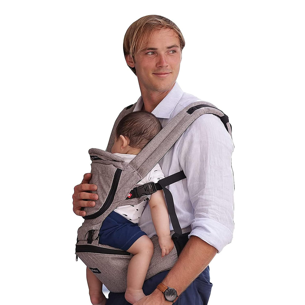 Baby Carrier with Hip Seat, 6 in 1 Front and Back, Stone Grey L784088