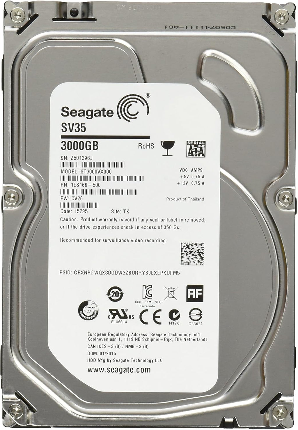 3TB 7200RPM SATA 64MB Cache 3.5-Inch Internal Drive C77882