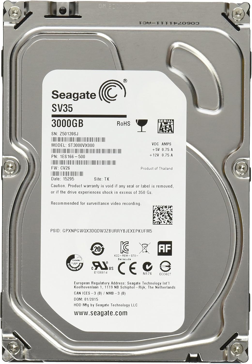 3TB 7200RPM SATA 64MB Cache 3.5-Inch Internal Drive C77882