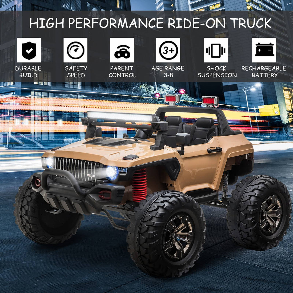 Ride on Car Off Road Truck SUV 12 V Electric Battery Powered with Remote Control Yellow Q19516