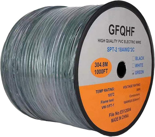 1000FT 18/2 SPT-2 Green Zip Cord Wire Y91505