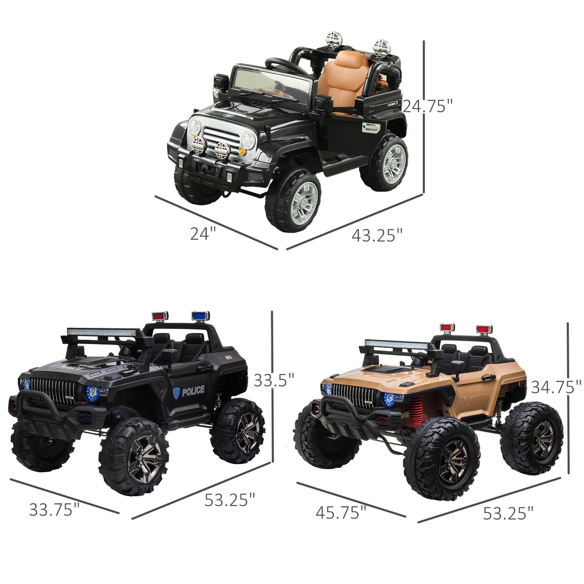 Ride on Car Off Road Truck SUV 12 V Electric Battery Powered with Remote Control Yellow Q19516