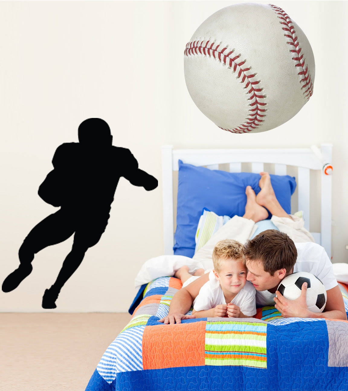 Football Ball Carrier Silhouette Cutout Wall Decal N632204