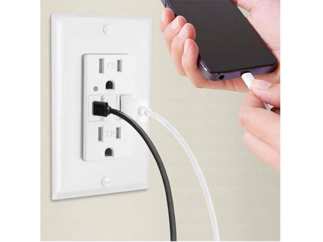 10pk Type C & Type A USB Wall Outlets 15A Tamper Resistant Receptacle Q852