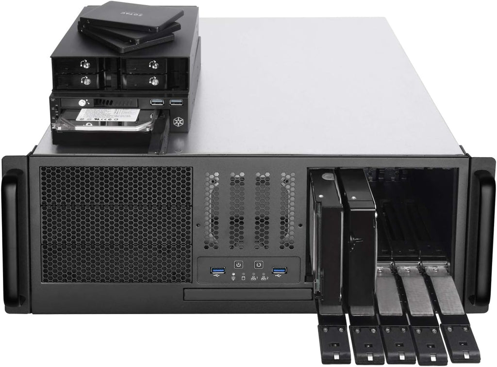 4U Rackmount Server Case with 5 x 3.5 Hot-Swappable Bay and 3 x 5.25 Bays U7396