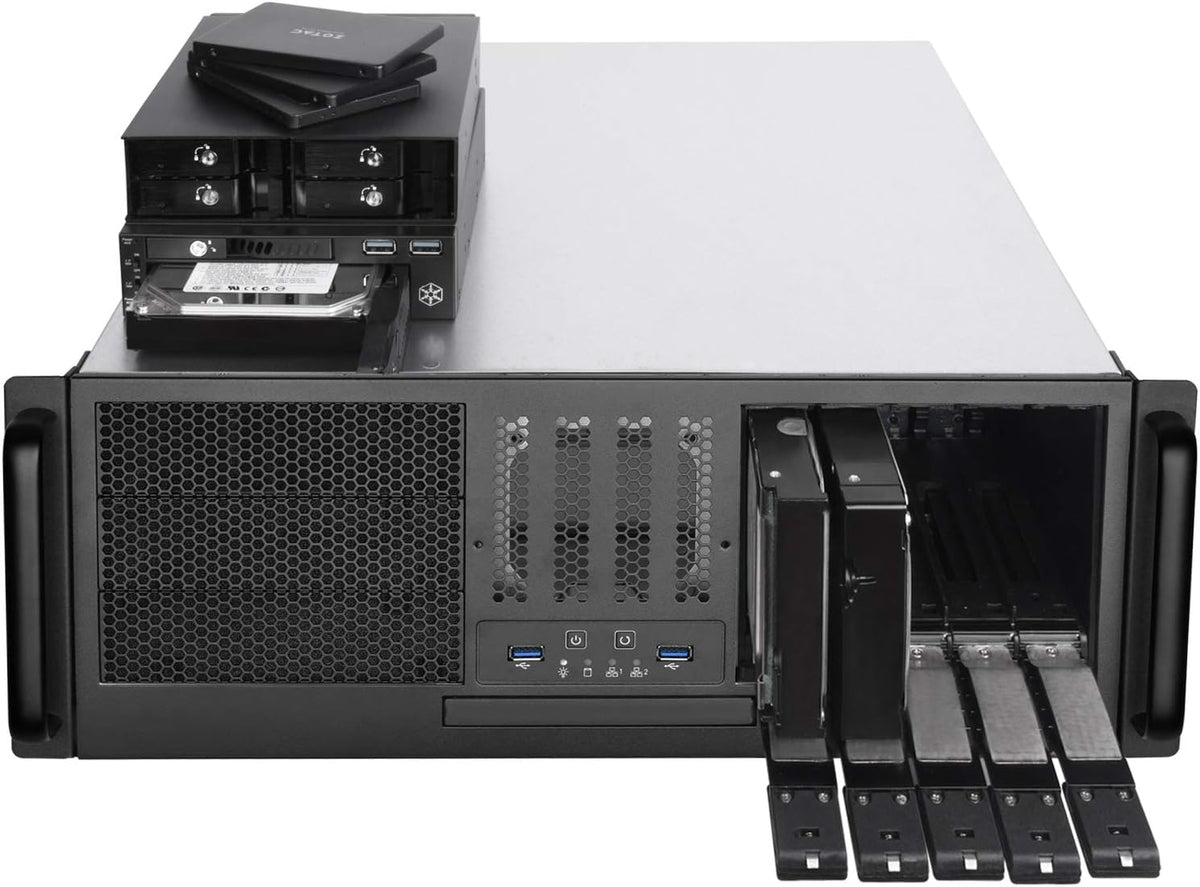 4U Rackmount Server Case with 5 x 3.5 Hot-Swappable Bay and 3 x 5.25 Bays U7396