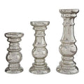 3 Piece Glass Floor Candlestick Set W4990