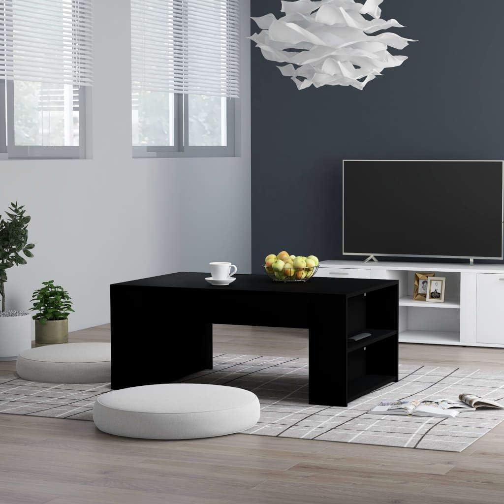 White Chipboard Coffee Table Storage Cabinet Y92153