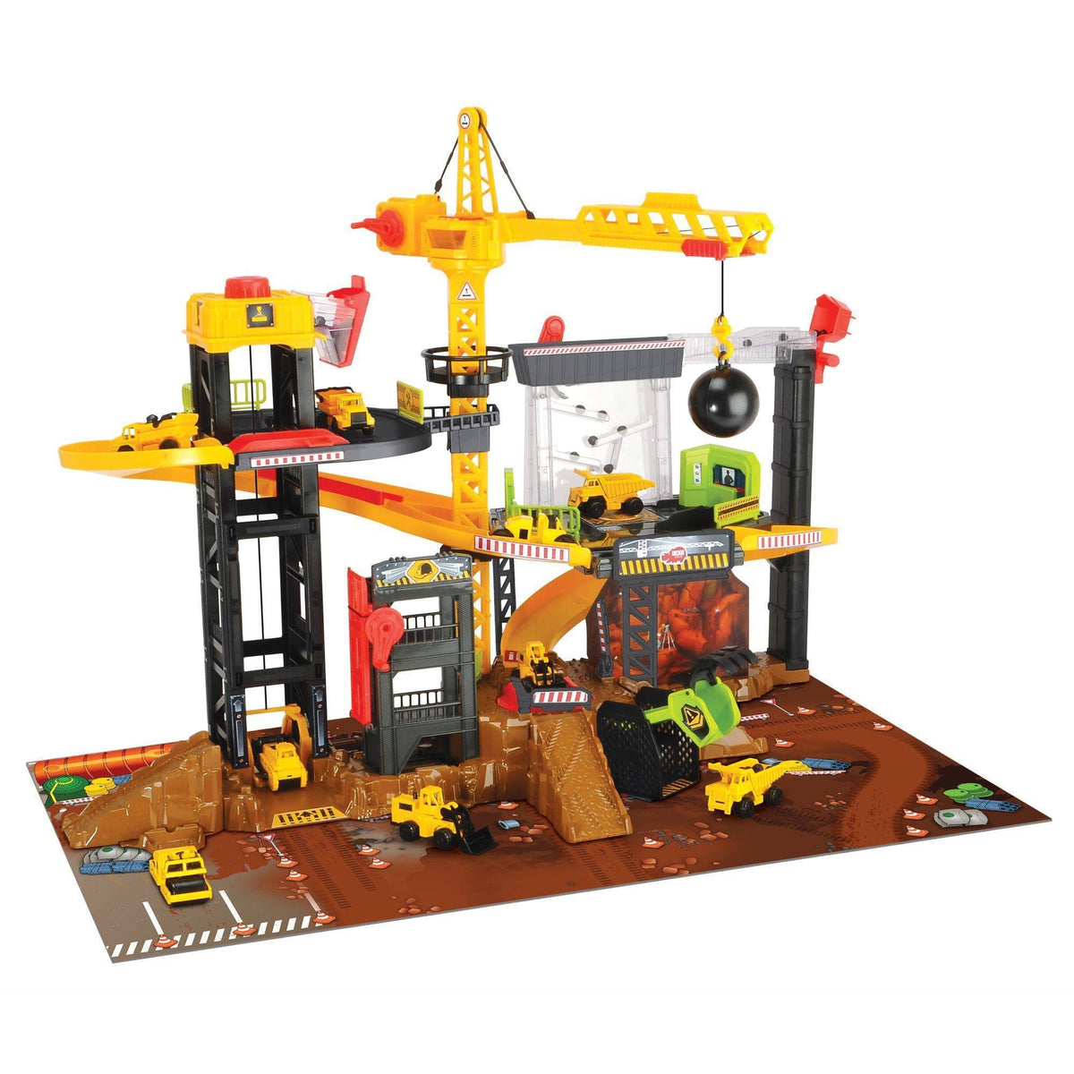 Construction Playset with 4 Die-Cast Cars G75485