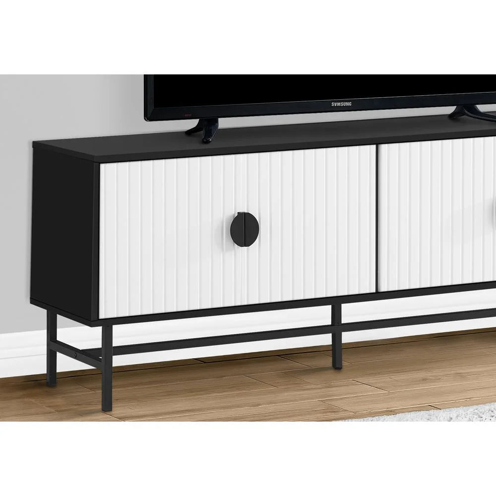 60 Inch Black And White Laminate Tv Stand Y2119