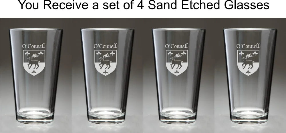 Irish Coat of Arms Pint Glasses Set of 4 P850