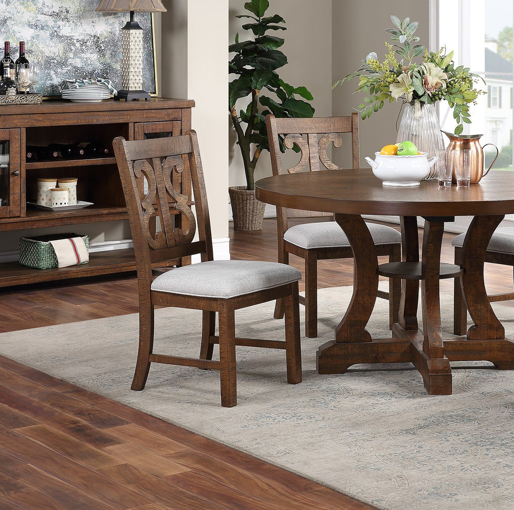 Set of 2 Wooden Cushion Seat Chairs A469