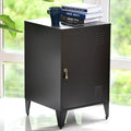 Black Metal Nightstand with One Door and Adjustable Shelf A3269