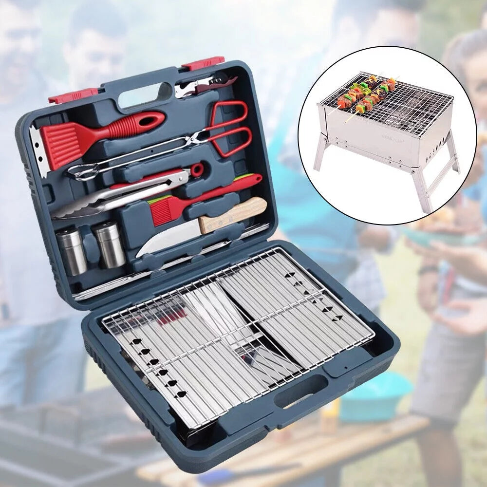 Foldable Portable Stainless Steel Charcoal BBQ Grill F212