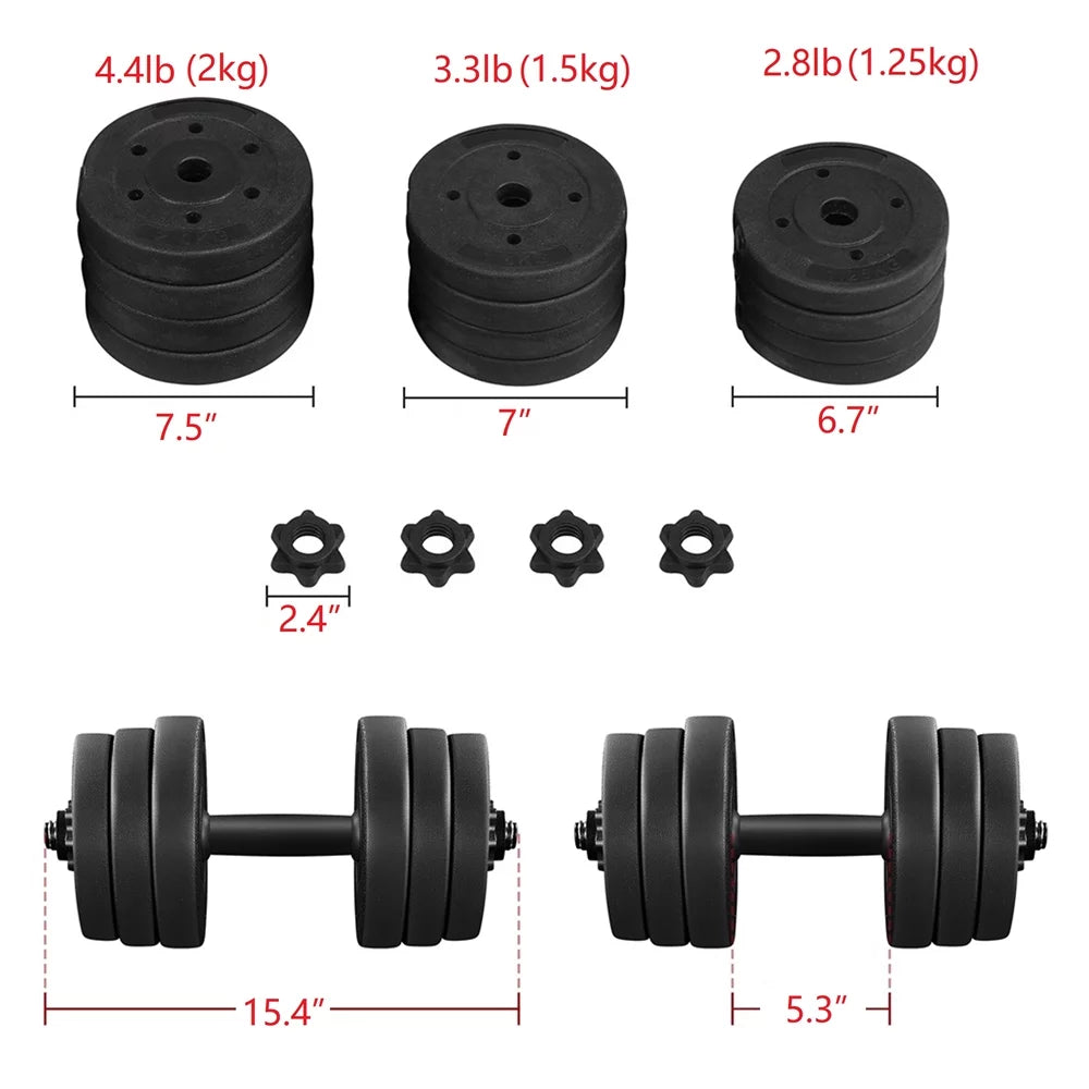 Adjustable Dumbbell Free Weight Set, Black D15644