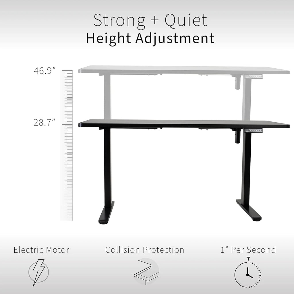Electric Height Adjustable 60 X 24 Inch Memory Stand Up Desk Y92627