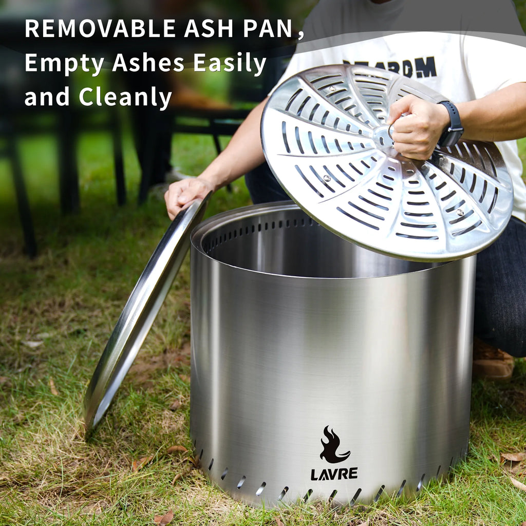 19 inch Stainless Steel Wood Burning Fire Pit V389386