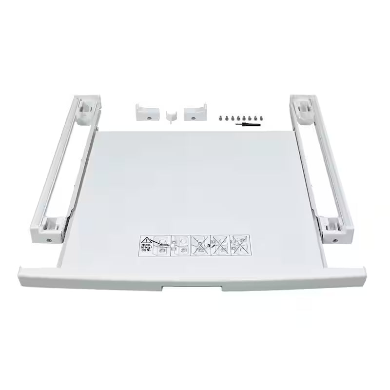 24 in. Laundry Stacking Kit with Shelf in White O7864