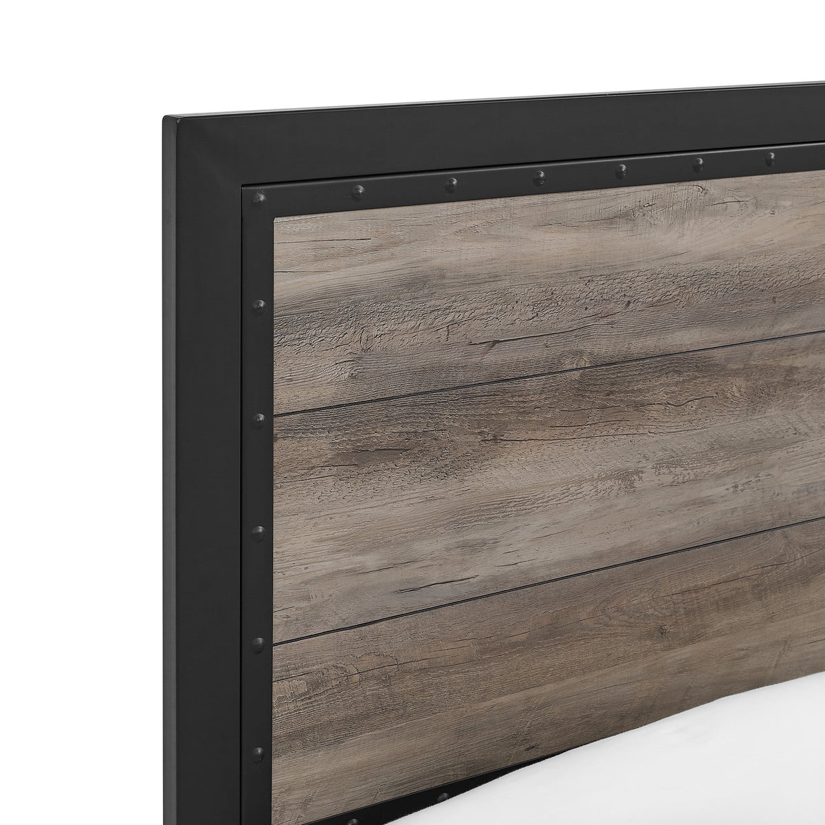 Queen Size Rustic Oak Bed F90898