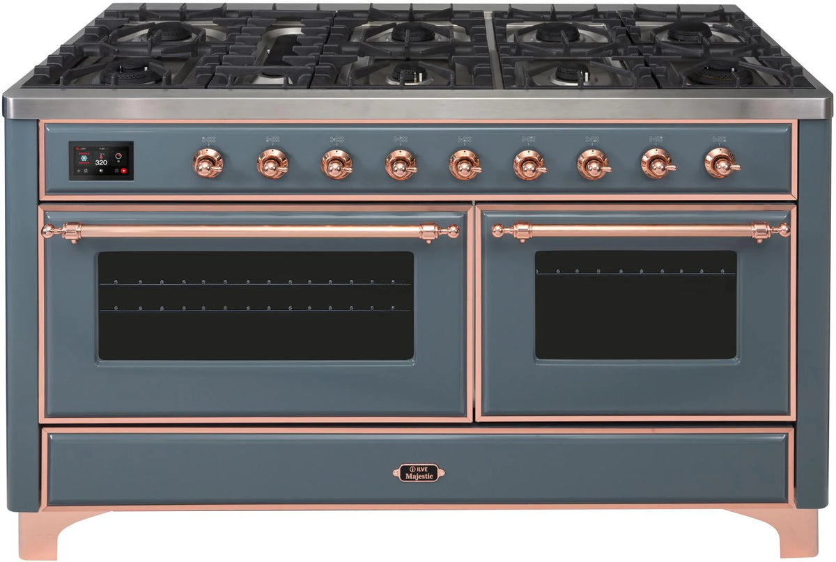 60 Dual Fuel Natural Gas Range Blue Grey Copper Trim O735242