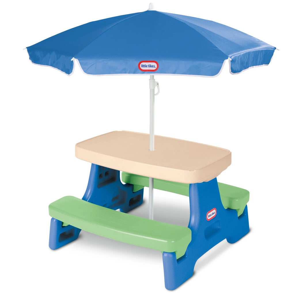 Blue & Green Kids Play Table with Umbrella R7184