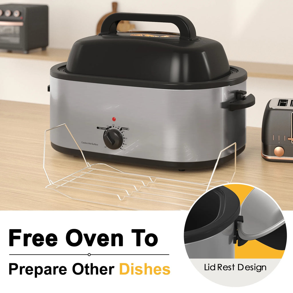 22 Quart Electric Roaster Oven with Self-Basting Lid H48398