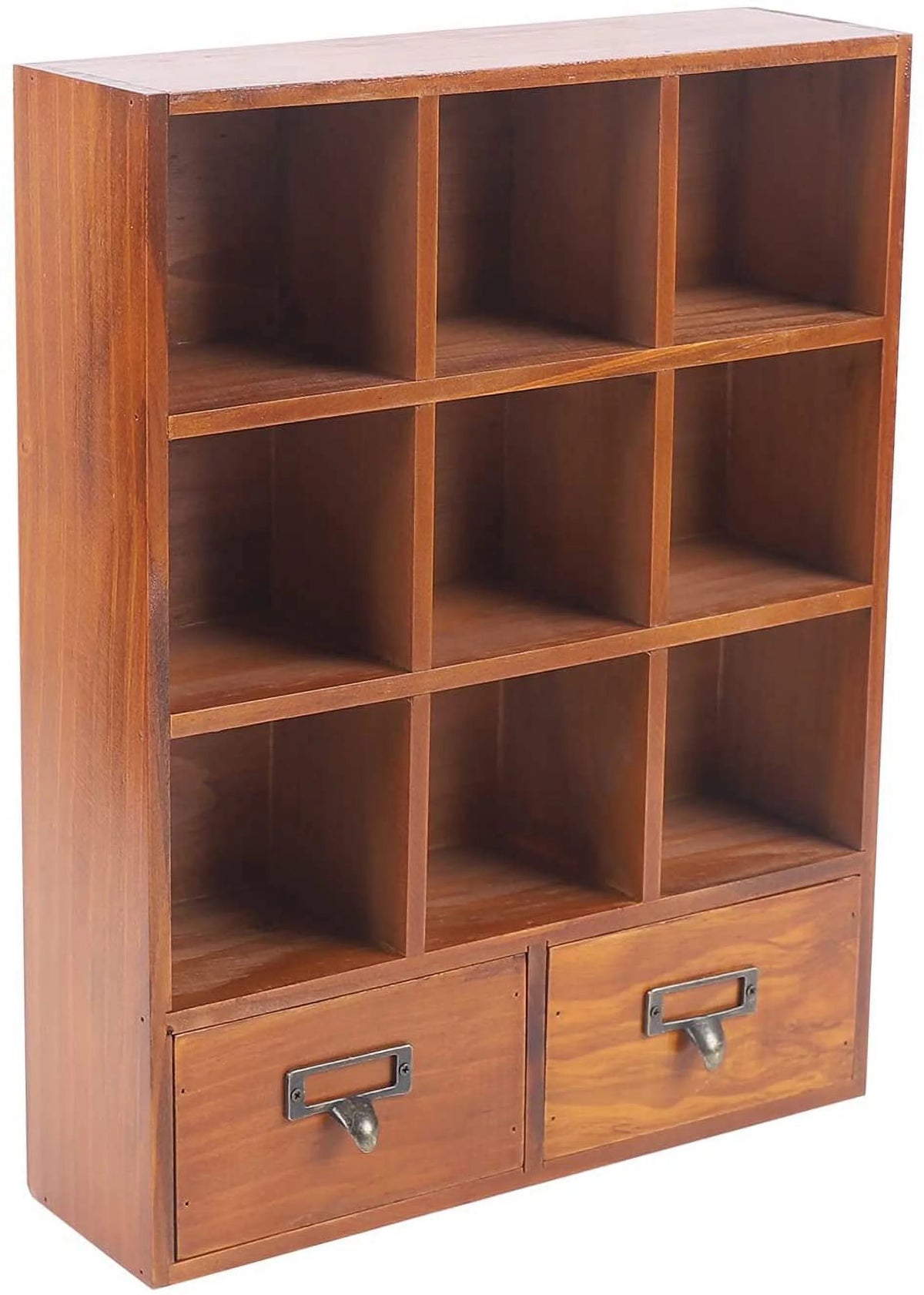 9 Cube Wooden Display Shelf Bookcase with 2 Drawers Q832368