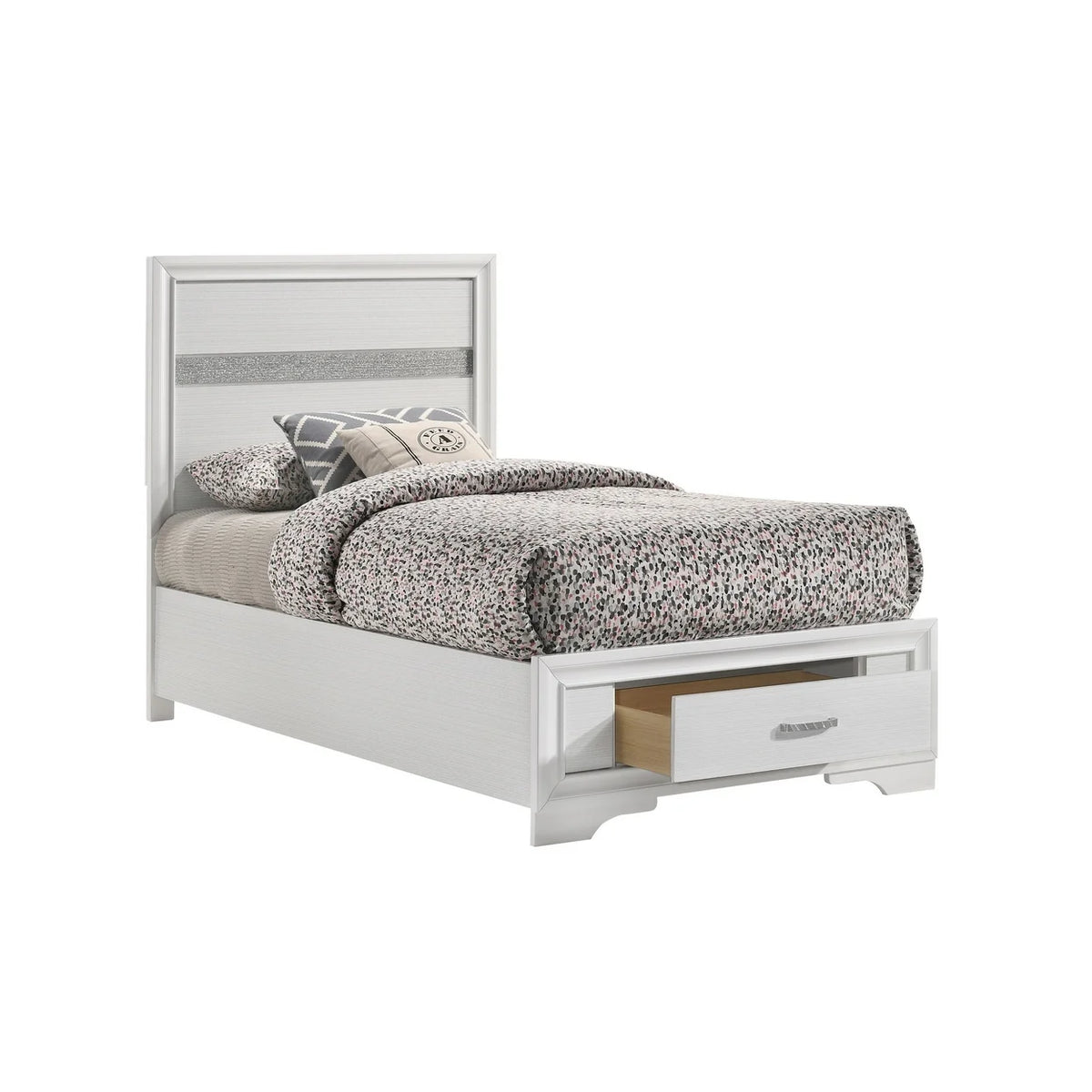 Twin Size Panel Bed with 2 Storage Drawers C732572