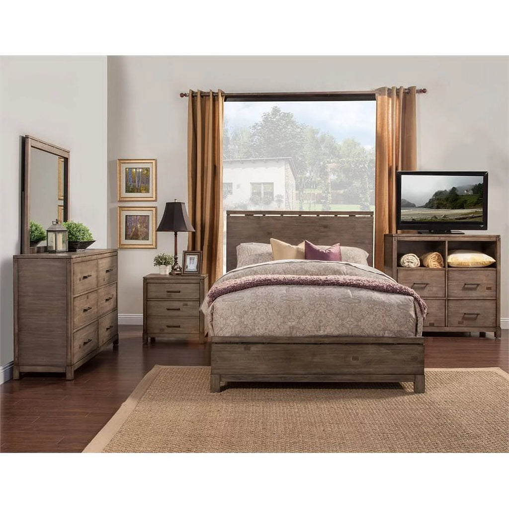 4 Piece Wood Dresser Mirror and Nightstand Z7194
