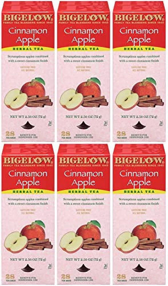 Cinnamon Apple Herbal Tea Bags 28-Count Pack Of 6 G5863