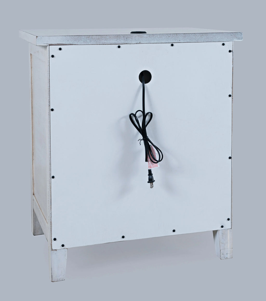 Contemporary Coastal Distressed Acacia Nightstand P186