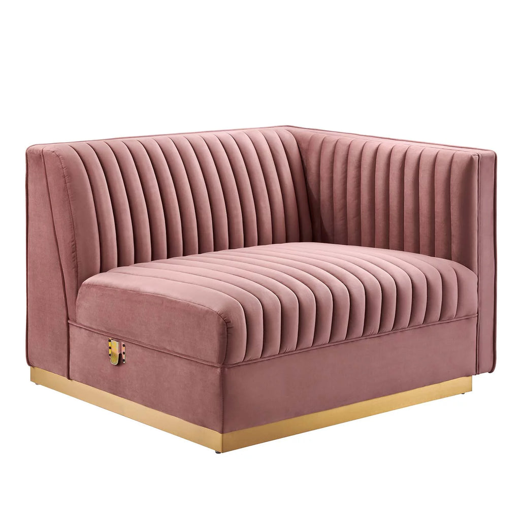 Channel Tufted Performance Velvet 3-Seat Modular Sectional Sofa N177449