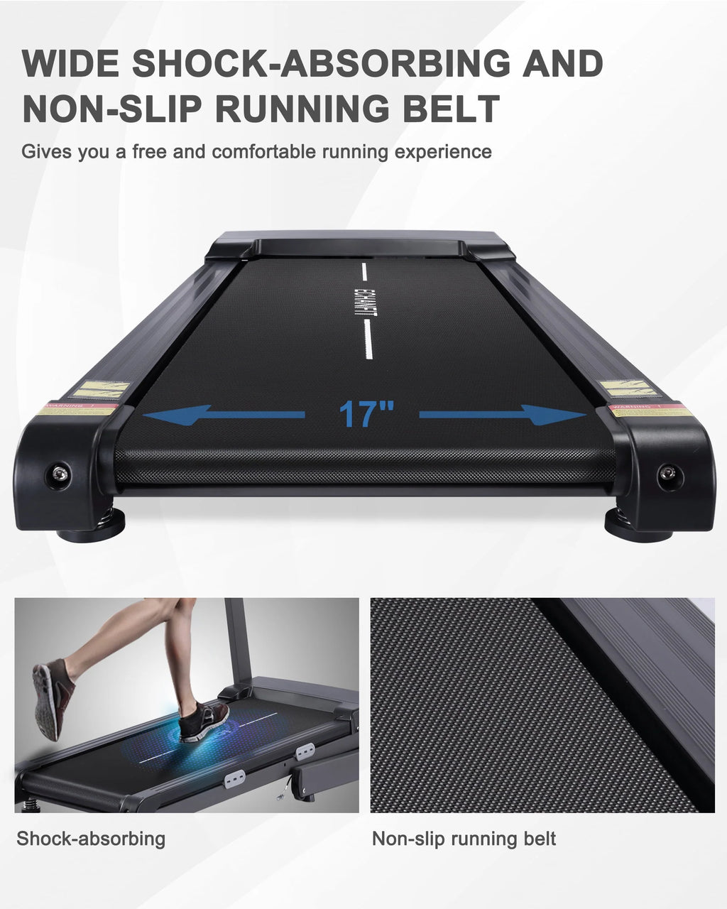 Auto Treadmill with 12% and Bluetooth Speaker, 17.5 Wide Running Belt, 2.5 HP Motor D989