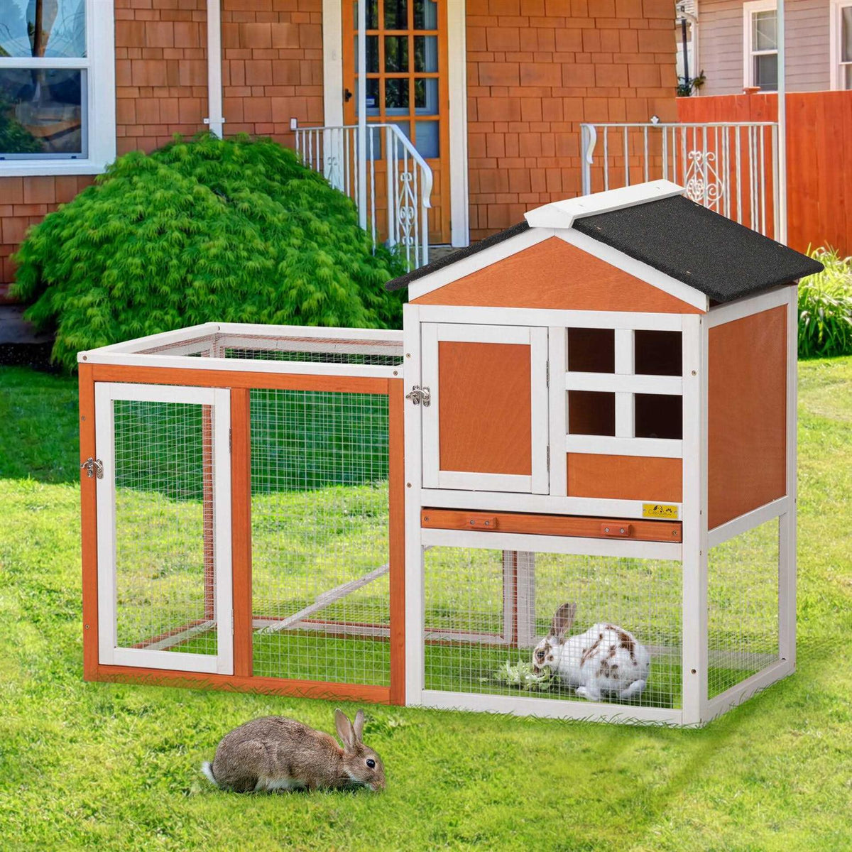 2-Story Wooden Rabbit Hutch I172