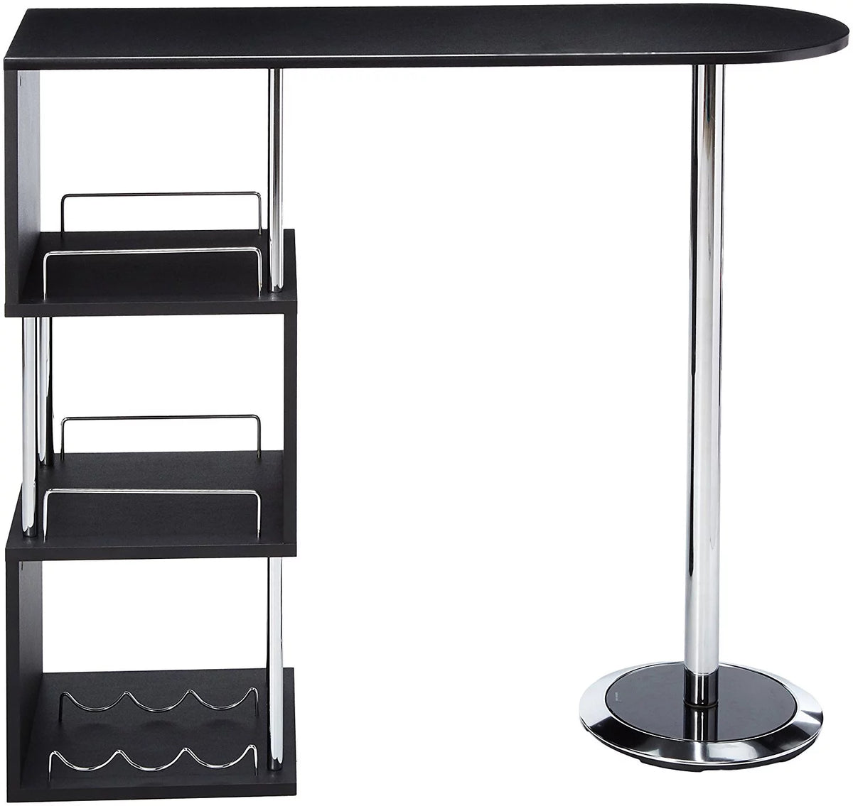 Modern Bistro Bar Table with Wine Rack L777