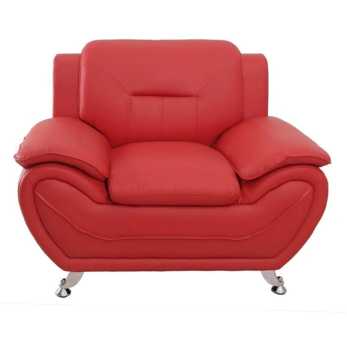 Red Faux Leather Upholstered Club Chair T47744