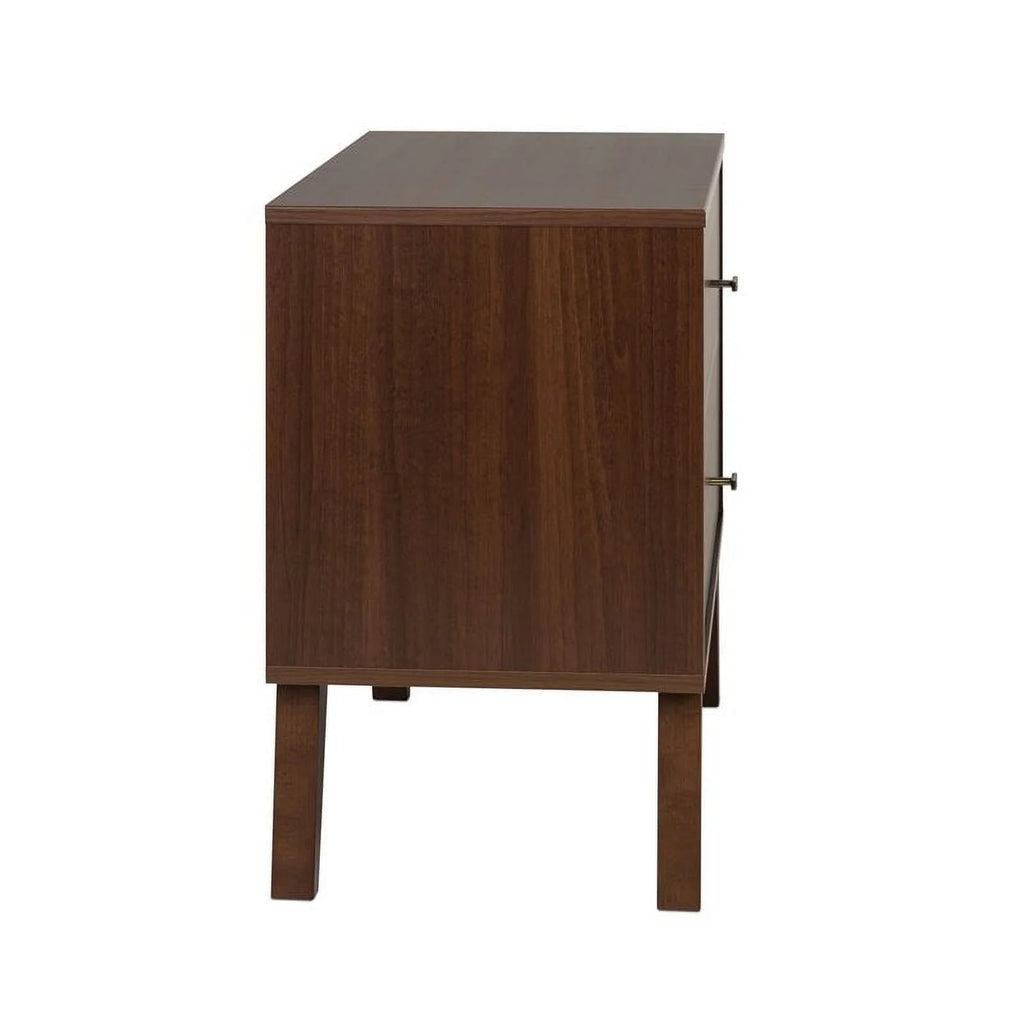 Mid-Century Wood 2 Drawer Nightstand in Cherry J928
