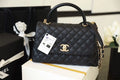 Large Black Flap Bag with Top Handle N701881