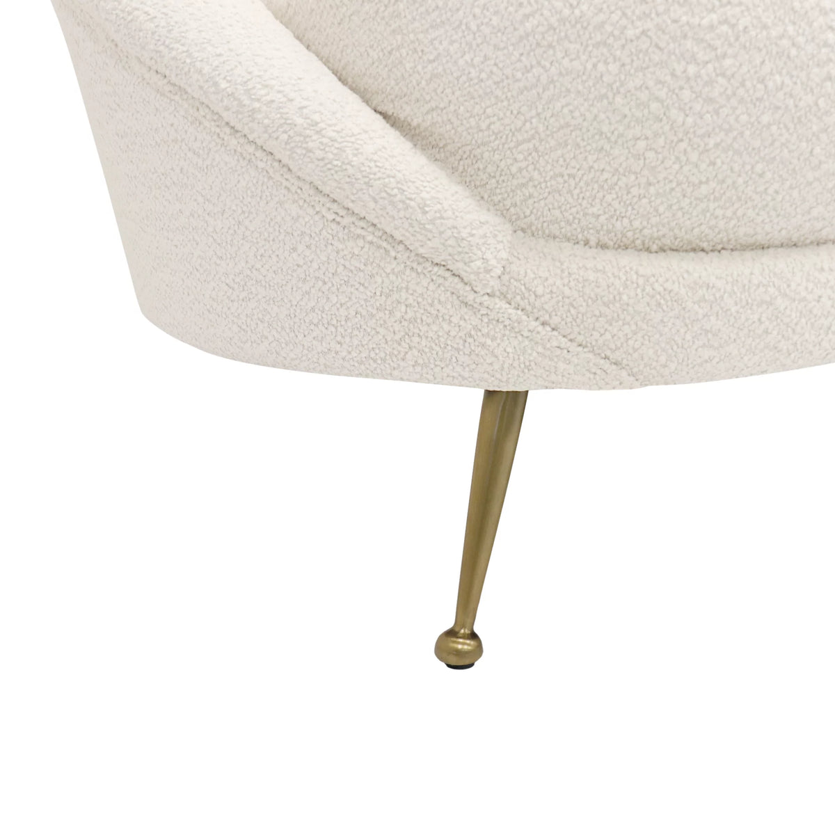 Ivory Textured Fabric Curved Sofa I672862