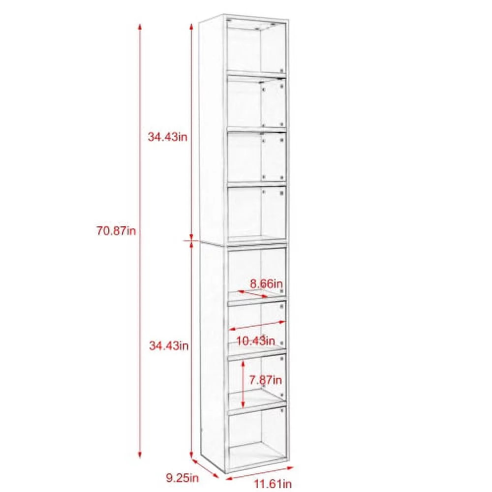 8-Tier Adjustable Shelves Storage Cabinet J31549