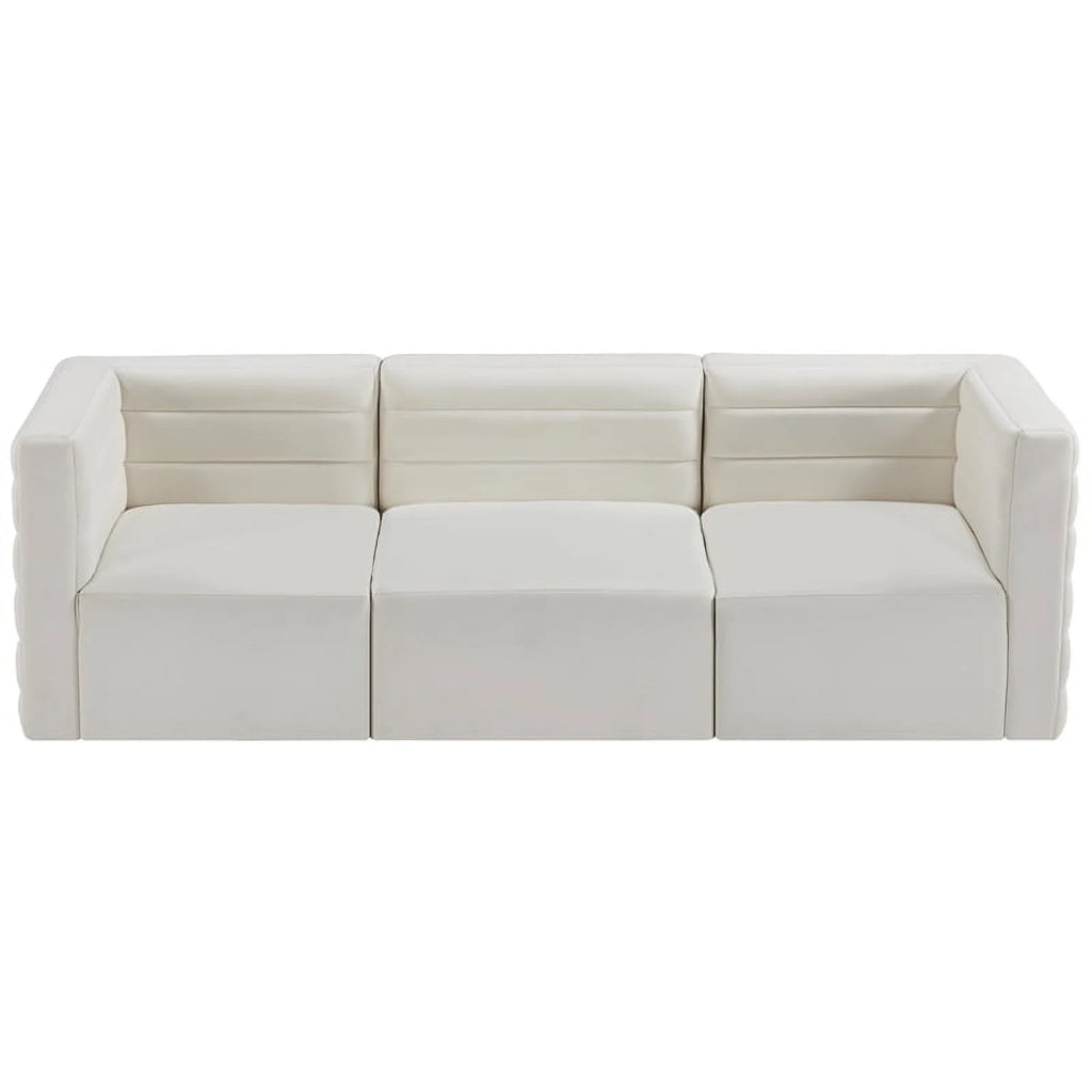 Cream Velvet Modular Sofa X27966
