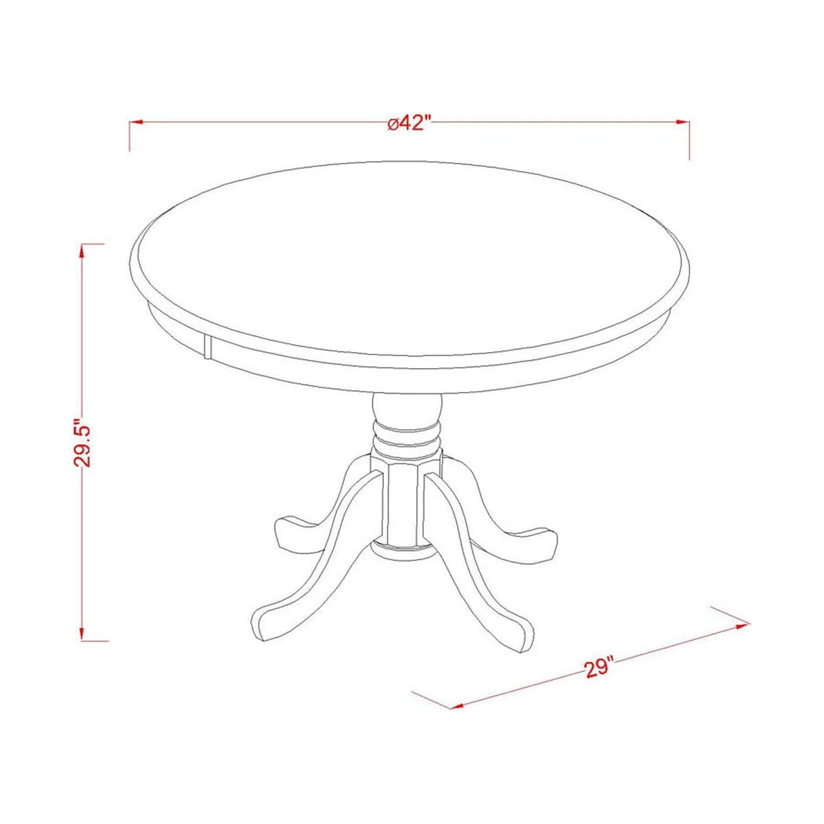 3-piece Wood Dining Set Q345