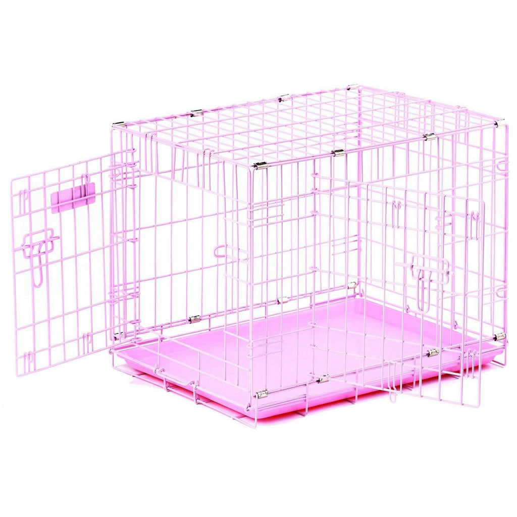 Pink Double Door Dog Crate Q90074