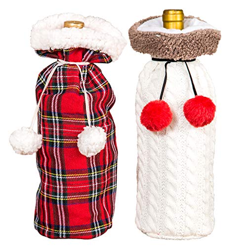 Christmas Wine Bottle Covers Polyester 2 Pack G139370