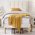 Twin Size Velvet Platform Bed Frame with Headboard U3125