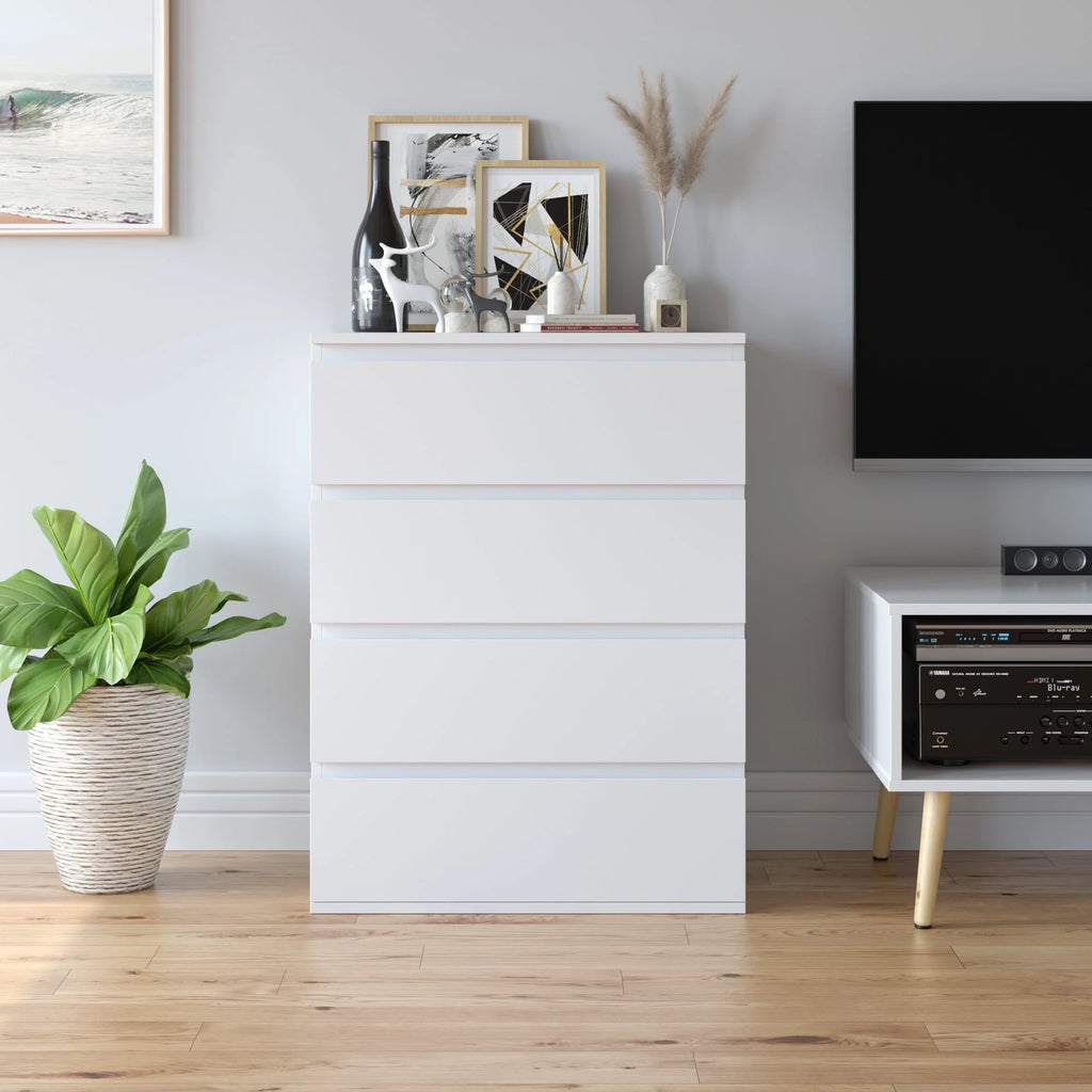White 5 Drawer Wood Dresser G128346